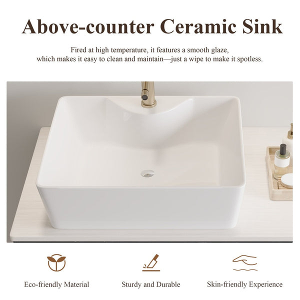 English Elm 36" Floating Bathroom Vanity Plywood Cabinet Vessel Sink Soft Close Spa Style W3136S00100