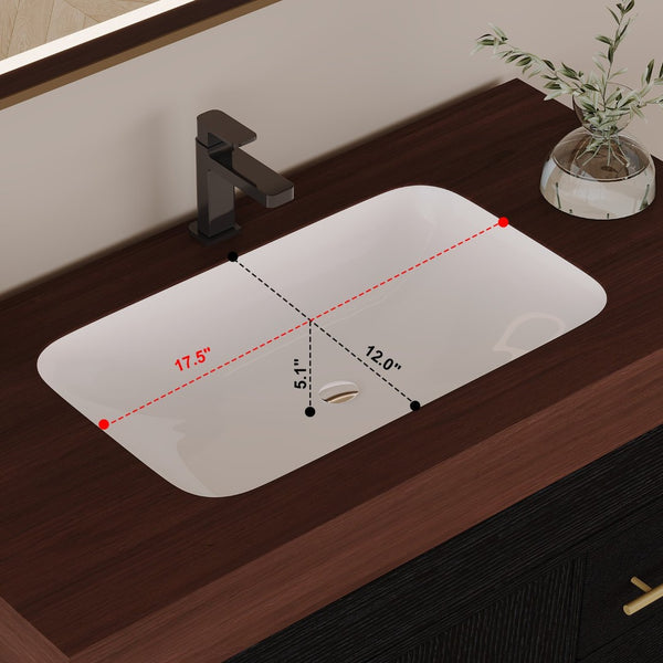 English Elm 36" Freestanding Bathroom Vanity Sintered Stone Top Ceramic Sink Soft-close Drawers Black / Walnut W3136S00101