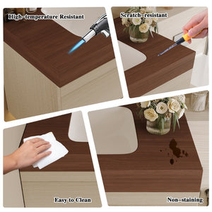 English Elm 29.9 Floating Bathroom Vanity Sintered Stone Top Ceramic Undermount Sink Two Drawers Walnut, Wood W3136S00109