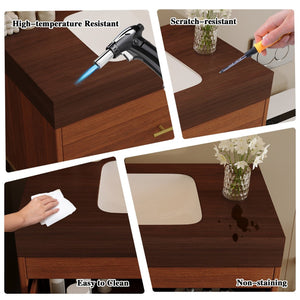 English Elm 29.9" Freestanding Bathroom Vanity Sintered Top Ceramic Sink Soft-close Drawers Small Bath Gold, Walnut W3136S00115