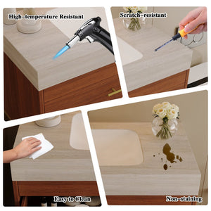 English Elm 29.9" Freestanding Bathroom Vanity Sintered Top Ceramic Sink Soft-close Drawers Small Bath Gold, Stone Gray, Walnut W3136S00116