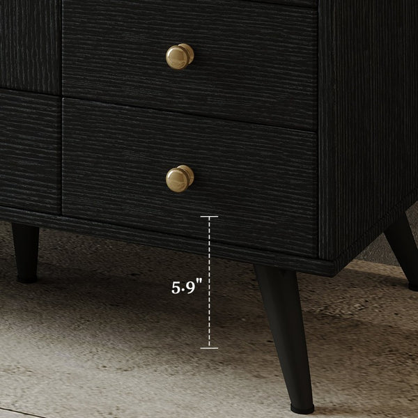 English Elm 36 Inch Freestanding Bathroom Vanity with Stone Top Integrated Sink and Five Drawers Black, Gold, White Ceramic, Faux Marble, Plywood, Sintered Stone, Stainless Steel W3136S00165
