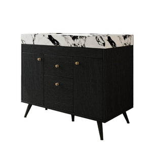 English Elm 36 Inch Freestanding Bathroom Vanity with Sintered Stone Top Ceramic Sink Spa Style W3136S00167