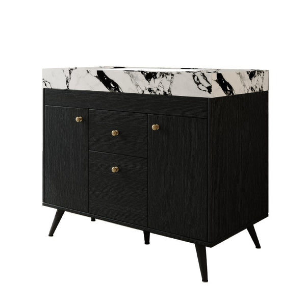 English Elm 36 Inch Freestanding Bathroom Vanity with Sintered Stone Top Ceramic Sink Spa Style W3136S00167