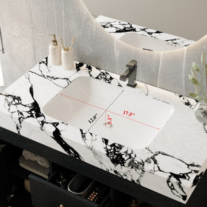 English Elm 36 Inch Freestanding Bathroom Vanity with Sintered Stone Top Ceramic Sink Spa Style W3136S00167