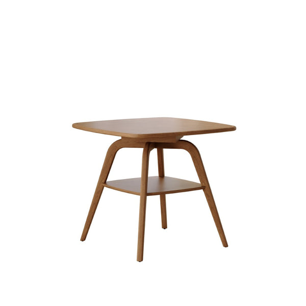 English Elm Modern Square Wood Dining Table with Lower Shelf Warm Grain Finish Seats Four Antique Natural W3137P270470