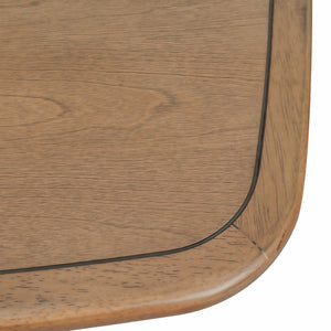 English Elm Modern Square Wood Dining Table with Lower Shelf Warm Grain Finish Seats Four Antique Natural W3137P270470