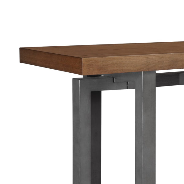 English Elm 59" Slim Mdf Console Table Scratch Resistant Surface for Entryway Hallway or Foyer Gray/Walnut W3137P294537