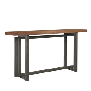 English Elm 59" Slim Mdf Console Table Scratch Resistant Surface for Entryway Hallway or Foyer Gray/Walnut W3137P294537