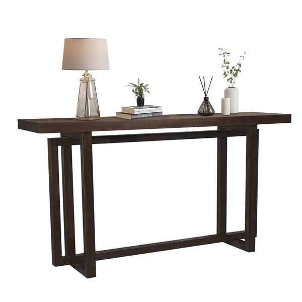 English Elm 59" Slim Mdf Console Table Scratch Resistant Surface for Entryway Hallway or Foyer Espresso W3137P295257