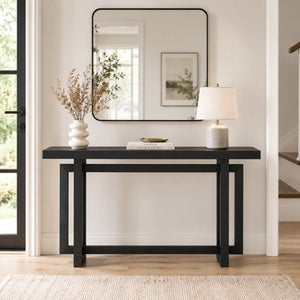 English Elm 59" Slim Mdf Console Table Scratch Resistant Surface for Entryway Hallway or Foyer Espresso W3137P295257