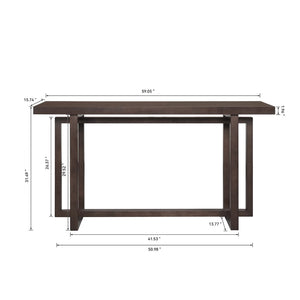 English Elm 59" Slim Mdf Console Table Scratch Resistant Surface for Entryway Hallway or Foyer Espresso W3137P295257