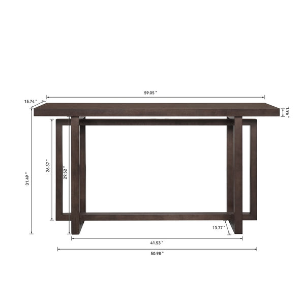 English Elm 59" Slim Mdf Console Table Scratch Resistant Surface for Entryway Hallway or Foyer Espresso W3137P295257