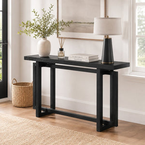 English Elm 59" Slim Mdf Console Table Scratch Resistant Surface for Entryway Hallway or Foyer Espresso W3137P295257