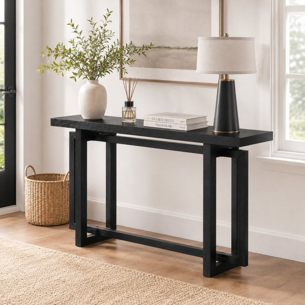 English Elm 59" Slim Mdf Console Table Scratch Resistant Surface for Entryway Hallway or Foyer Espresso W3137P295257