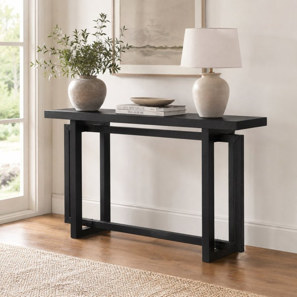 English Elm 59" Slim Mdf Console Table Scratch Resistant Surface for Entryway Hallway or Foyer Espresso W3137P295257
