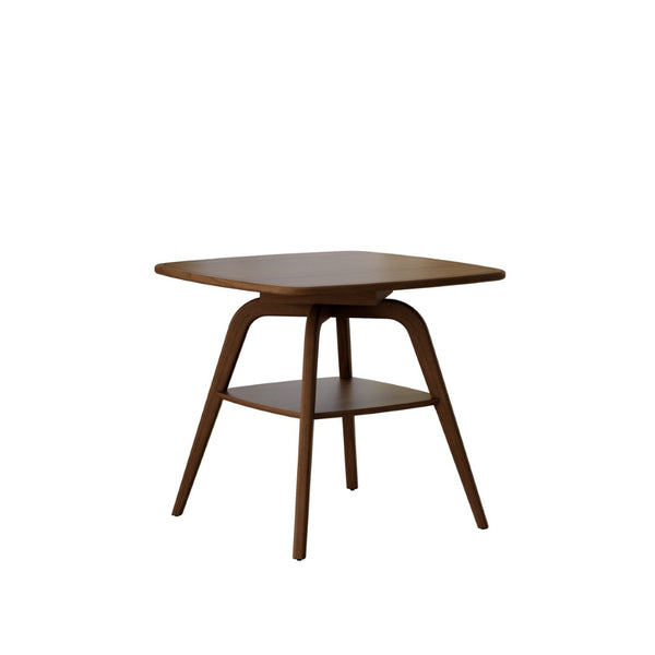 English Elm Modern Square Wood Dining Table with Lower Shelf Warm Grain Finish Seats Four Walnut W3137P295363