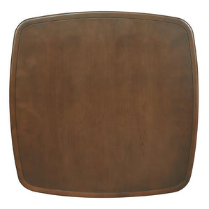 English Elm Modern Square Wood Dining Table with Lower Shelf Warm Grain Finish Seats Four Walnut W3137P295363