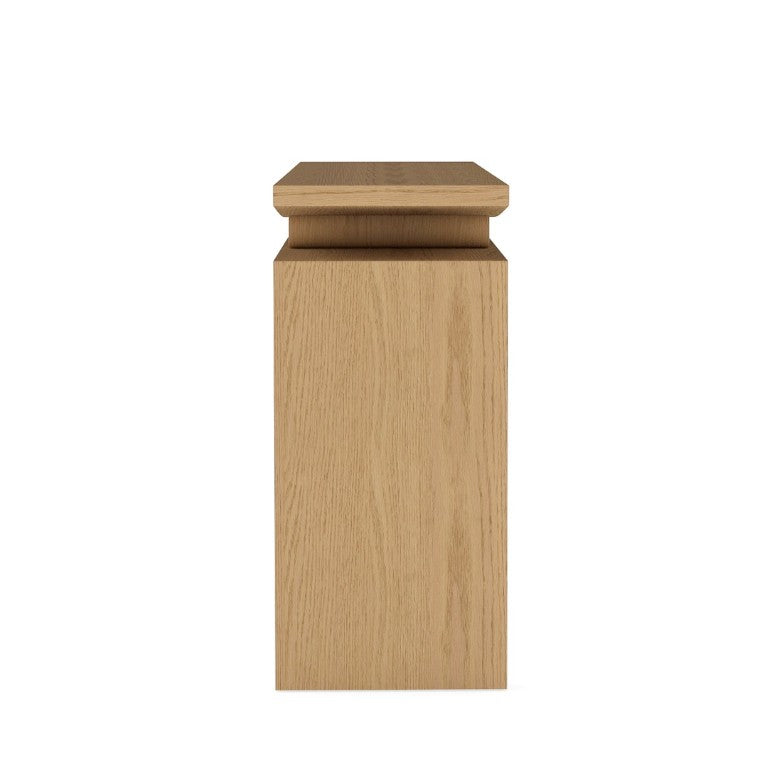 English Elm Modern Sculptural Console Table with Wood Veneer Rubberwood Columns for Entryway Decor Natural W3137P412034