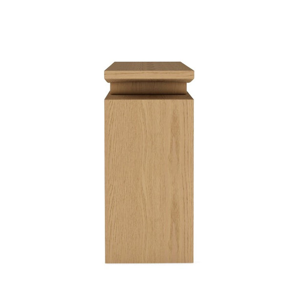 English Elm Modern Sculptural Console Table with Wood Veneer Rubberwood Columns for Entryway Decor Natural W3137P412034