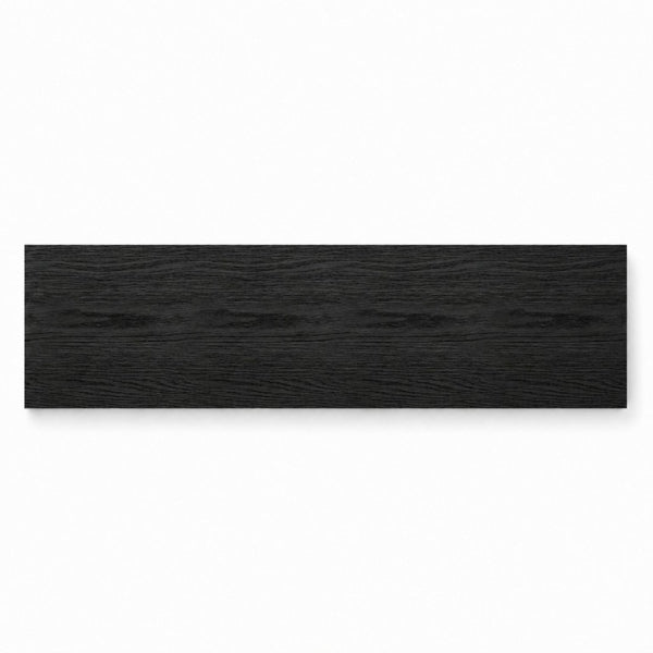 English Elm Modern Sculptural Console Table with Wood Veneer Rubberwood Columns for Entryway Decor Black W3137P412035