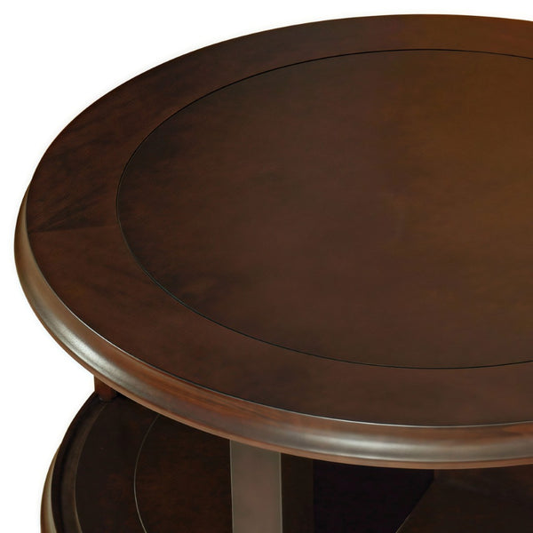 English Elm Modern Nesting Tables Tempered Glass Top Rubberwood Frame Living Room Set Dark Brown W3137S00001