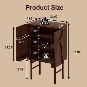 English Elm High-Leg Ash Veneer Wine Cabinet with Sculptural Doors and Adjustable Shelving W3137S00028