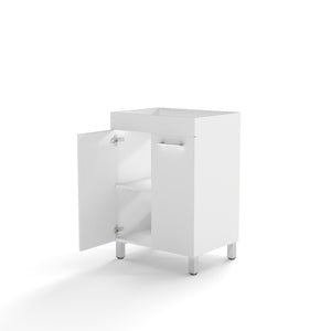 English Elm 24-Inch Glossy White Floor Vanity Cabinet Soft Close Doors Adjustable Shelf Modern Bath W3151P353909