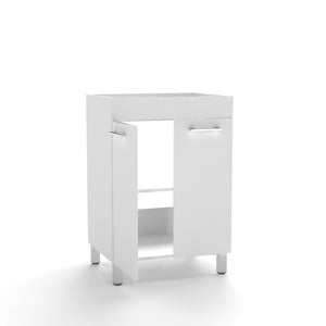 English Elm 24-Inch Glossy White Floor Vanity Cabinet Soft Close Doors Adjustable Shelf Modern Bath W3151P353909