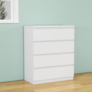 English Elm 4 Drawer Modern Chest Engineered Wood Handle Free Minimalist Storage for Bedroom Closet White W3151P407890