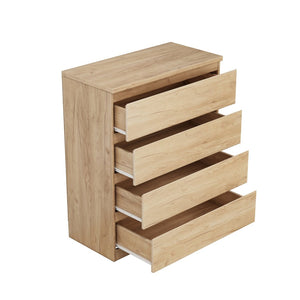 English Elm 4 Drawer Modern Chest Engineered Wood Handle Free Minimalist Storage for Bedroom Closet Natural W3151P407891