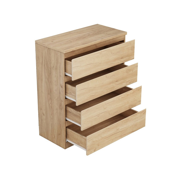 English Elm 4 Drawer Modern Chest Engineered Wood Handle Free Minimalist Storage for Bedroom Closet Natural W3151P407891