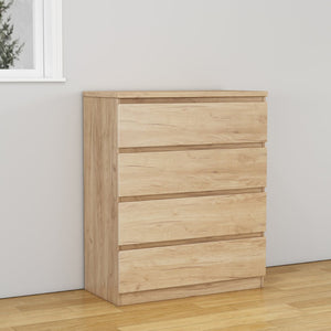 English Elm 4 Drawer Modern Chest Engineered Wood Handle Free Minimalist Storage for Bedroom Closet Natural W3151P407891