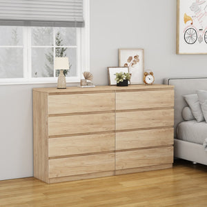 English Elm 4 Drawer Modern Chest Engineered Wood Handle Free Minimalist Storage for Bedroom Closet Natural W3151P407891