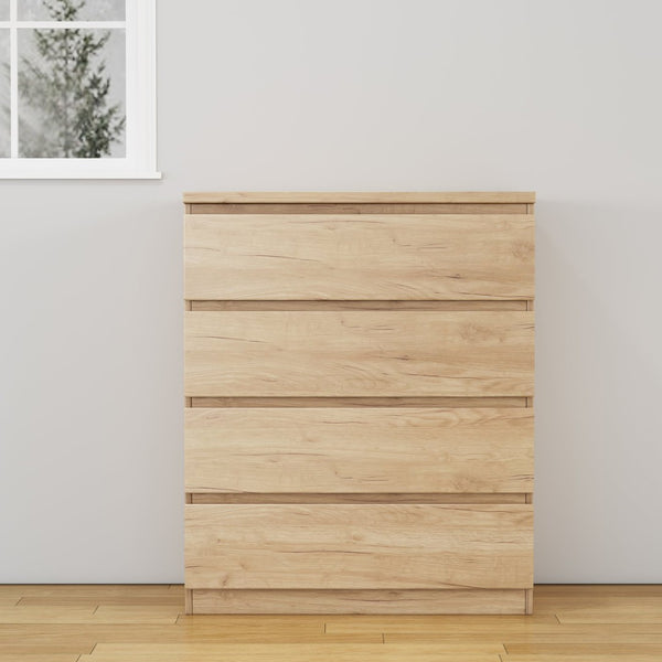 English Elm 4 Drawer Modern Chest Engineered Wood Handle Free Minimalist Storage for Bedroom Closet Natural W3151P407891