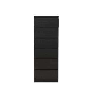 English Elm 6 Drawer Matte Black Chest Sleek Handle Free Design Compact Bedroom Storage Tower W3151P407892