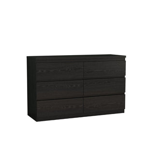 English Elm 6 Drawer Matte Black Chest Flush Front Handleless Design with Reinforced Top for Bedroom W3151P407895