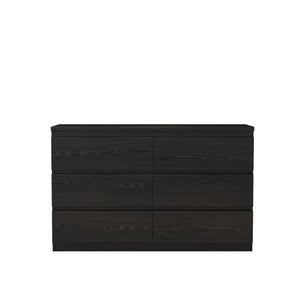 English Elm 6 Drawer Matte Black Chest Flush Front Handleless Design with Reinforced Top for Bedroom W3151P407895