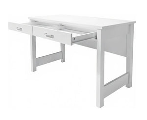 English Elm High Gloss White Lacquer Writing Desk with Two Drawers and Reinforced Tabletop W3151P511401