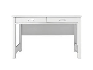 English Elm High Gloss White Lacquer Writing Desk with Two Drawers and Reinforced Tabletop W3151P511401