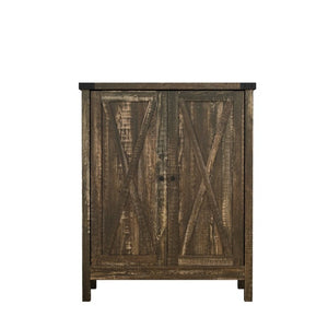 English Elm 31.5 Inch Vintage Black Farmhouse Shoe Cabinet Double Door Entryway Storage Holds 15 Pairs W3151P511677