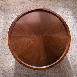 English Elm 30.71 Round Flip Top Storage Coffee Table Solid Wood Radial Grain Mid-Century Modern W3158P489271