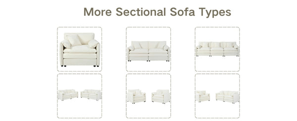 English Elm Oversized Chenille Accent Chair Deep Seat Modular Design with Storage Pockets W3163P269202