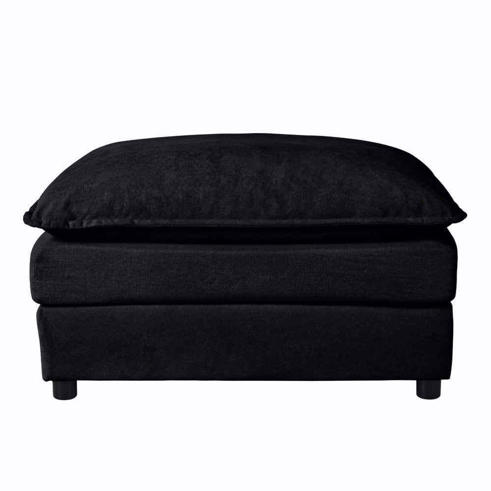 English Elm Luxury Chenille Upholstered Ottoman Soft Woven Footrest for Living Room or Bedroom W3163P269211