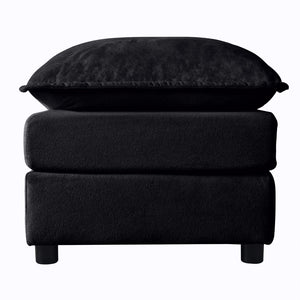 English Elm Luxury Chenille Upholstered Ottoman Soft Woven Footrest for Living Room or Bedroom W3163P269211