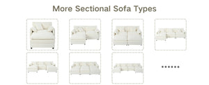 English Elm Oversized Chenille Reading Chair Deep Seat Modular Lounger for Living Room or Bedroom Beige W3163P365681