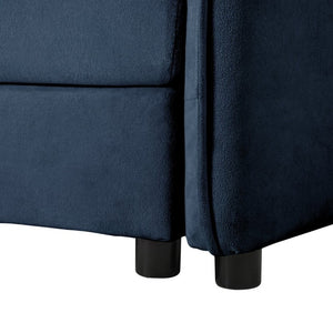 English Elm Oversized Chenille Reading Chair Deep Seat Modular Lounger for Living Room or Bedroom Blue W3163P365693