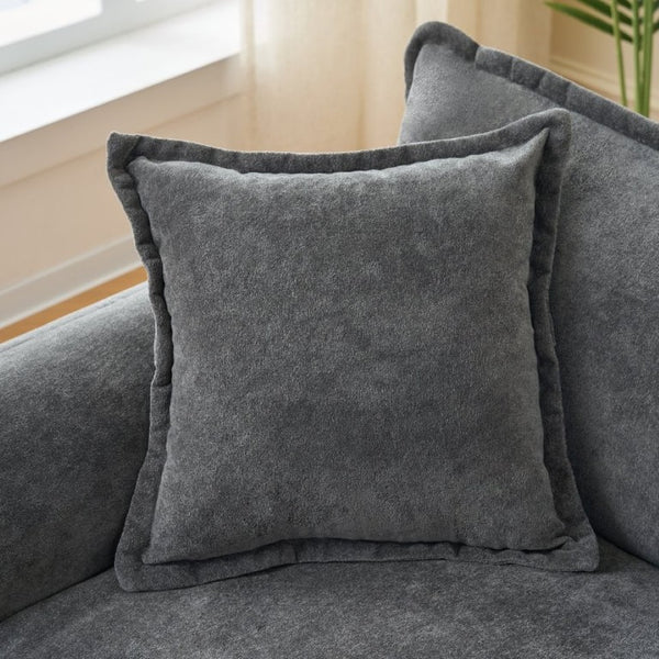 English Elm Oversized Chenille Reading Chair Deep Seat Modular Lounger for Living Room or Bedroom Grey W3163P365729