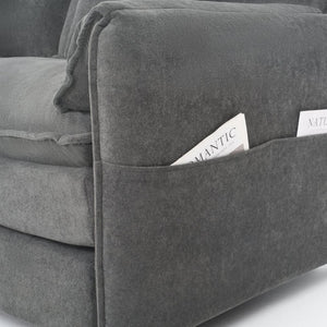 English Elm Oversized Chenille Reading Chair Deep Seat Modular Lounger for Living Room or Bedroom Grey W3163P365729
