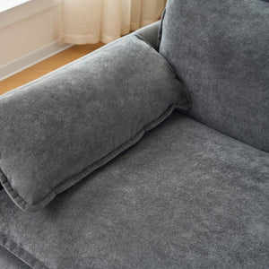 English Elm Oversized Chenille Reading Chair Deep Seat Modular Lounger for Living Room or Bedroom Grey W3163P365729
